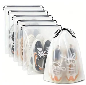 Large Waterproof Plastic Drawstring Bag Custom logo Gift Packaging Bags Moisture Proof Frosted Drawstring Bags for Clothes