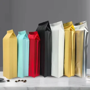 Lebei Packing 200g 250g Food Grade Food Packing Pouch Plastic Kraft Paper Colored Side Gusset Coffee Bag Pouch With Valve