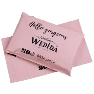 Light Pink Self Adhesive Waterproof Poly Packaging Bags Small Batch Printing Thickened for Shoes Socks and Fur
