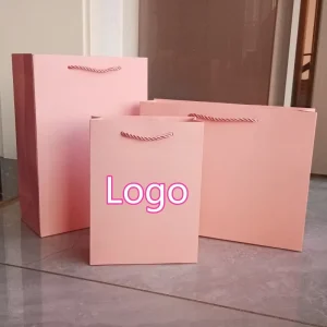 Logo Printed Clothing Packaging Bags Paper with Handle Perfume Gift Shopping Bag with logo