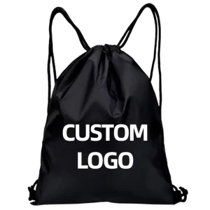 Logo Promotion Fashion Nylon Sport Drawstring Gym Bag Backpack with Thermal Transfer Printing