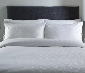 Long Staple Cotton White Circular Jacquard Hotel Bedding Sheets T250