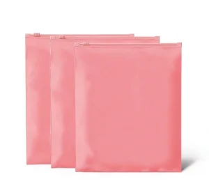 Low MOQ Custom Pink Poly Zipper Bag 1518 Waterproof Matte Reclosable Bag for Small Business Clothing Apparel