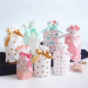 Luxury Biscuit Gift Packaging Candy Drawstring Cookie Bags