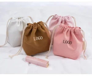 Luxury Brand Reusable Dress Cosmetic Storage Packing Handbag Soft Dustproof for Custom Logo Canvas Gift Cotton Drawstring Dust