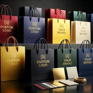 Luxury Custom Logo Paper Gift Bags Apparel Packaging Printed Shopping Bags with Handles Fashion Brands Your Own Logo