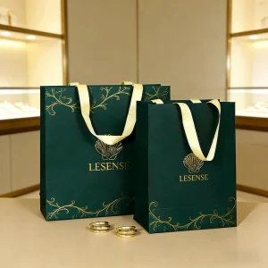 Luxury Eco Packing Bags Custom logo Printed Shopping Clothing Shoe Mini Gift Kraft Paper Bag with Handle