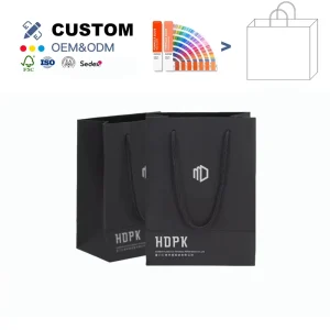 Luxury Kraft Paper Shopping Bag with Cotton Handles Custom Fold and Matte Laminated Luxury Gift for Garments or Wallets