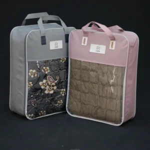 Luxury Pvc Bedding Set Packing Bag with Leather Handle