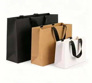 Luxury Recyclable Art Paper Shopping Bags Custom Logo Print Hand Length Handle for Clothing Retail Jewelry Gift Bag Carton
