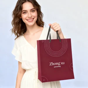 Luxury Women’s Paperboard Tote Bag Custom Gift Packaging for Clothing Shoes Socks Reusable Eco Friendly Durable