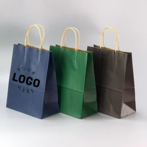 Manufacturer Biodegradable Custom Printed Food Packaging Bags Takeout Kraft Paper Shopping Bags for Coffee Shops