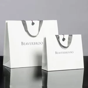 Manufactures Printed Custom Horizontal White Shopping Paper Bags for Clothing Retail Store