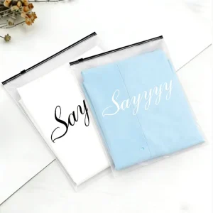 Matte Frosted Zipper Poly Bag Custom Logo Print Reusable Biodegradable Resealable CPE Plastic Clothing Brand Apparel Packaging