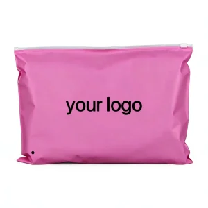 Matte Pink Biodegradable Clothing Storage Bags Dust proof & Moisture proof Ziplock Pouches for Hoodies Dresses & Fur