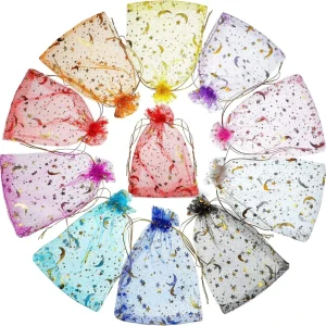 Mesh Organza Bag Custom Logo Jewelry Plastic Bag Pouch Drawstring Gift Candy Organza Bag Wedding Party
