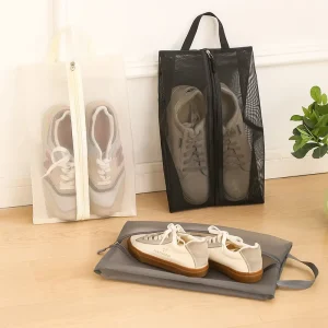 Mesh Travel Shoe Bags with Handle Portable Wash Shoes Storage Bag Packing Organizer Shoes Pouch for Men Women Travel Sport