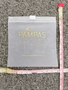 Model 002 Logo Frosted Poly OPP PVC Zipper Bags for Clothes Swimwear Shirt Packaging Design