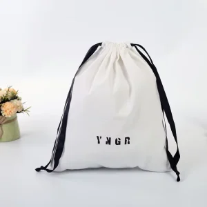Muslin Cotton Drawstring Dust Pouch for Packaging Shoe Custom Organic Cotton Shopping Shoe Bag