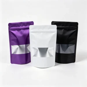 Mylar Bag Plastic Bags with Window White Black Purple Pink Matte Finish Glossy Finish Pet Vempet PE Stand Up Pouch