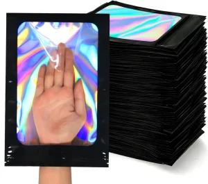 Mylar Moisture Proof Ziplock Packaging Bags with Custom Printed Window for Candy Rice Necklaces & Gemstone