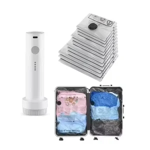 N Foldable PA+PE Vacuum Compressed Storage Bag for Travel with Pump Luggage Packing and Bedding Organizer