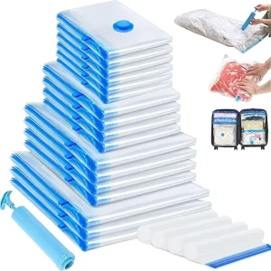 N Vacuum Storage Bags for Clothing Eco Friendly Space Saving Flexible Design for Bedroom Bathroom Travel Plastic Material