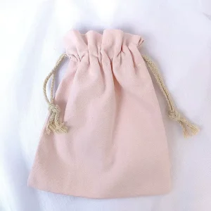 Natural Cotton Drawstring Pouch Eco Friendly Mini Cotton Drawstring Bag for Coins