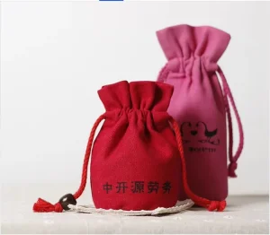 New Design Cotton Drawstring Bag with Round Bottom