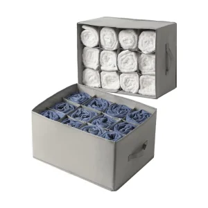 New Design Foldable PVC Oxford Clothing Organizer 12 Grid Jean Storage Box for Wardrobe Bathroom Living Room