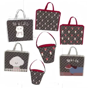 New Elegant Kids Mini Monogram Tote Bag with Cute Poodle Print Luxury Style Children’s Handbag for Girls Birthday Gift