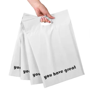 New Style Yellow Custom Courier Packaging Portable Handle Plastic Mailing Bags for Clothes