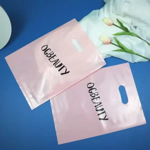 New Virgin HDPE LDPE Custom Logo Printed Die-cut Bag Plastic Poly Handle Shopping Bag for Skirt Packaging
