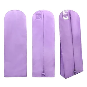 Non Woven Breathable Foldable Garment Pack Storage Man Suit Cover Bag Waterproof Reusable Purple Garment Bag for Hanging Clothes