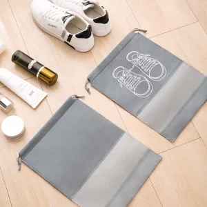 Non Woven Travel Shoe Storage Bags Drawstring Pouch Shoe Dust Bag Gift Bag