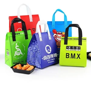 Non woven Fabric Laminated Aluminum Foil Food Delivery Insulation Bags Custom made Packaging Printed logo for Milk Tea