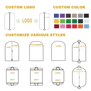 Nonwoven Garment Bag Non Woven Bags Suit Fabric Zipper Dress With Window Handles Polypropylene Pp for Coat