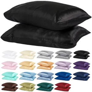ODM OEM Microfiber Washed Silk Pillowcase 1 Pcs Black Bedding Plain Color for Home Hotel Hospital Modern Style Solid Pattern