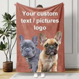 OEM Custom Printed Flannel Fleece Blanket with Logo 100% Polyester Warm Soft Sofa Throw