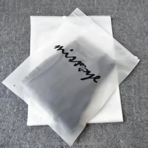 OEM Custom Recycled Frosted Poly Ziplock Apparel Packing Bags with Logo for Clothing Shipping