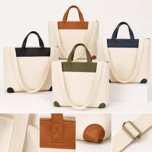 OEM ODM Canvas Cotton Tote Bag Custom Logo Women Shopping Bag with Stable Bottom for Retail Gift Exhibition Bulk Supply Factory