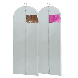 OEM ODM Custom Eco friendly Clear Peva Zipper Garment Bags Dustproof and Waterproof Long Foldable Design for Wedding Dress