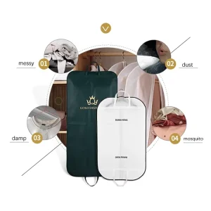 OEM ODM Non Woven Quinceanera Dress Garment Bag Custom Logo with Handles for Closet Organizer Luxury Garment Packaging Bag