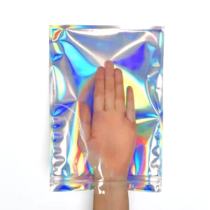 OEM Ziplock Bags Holographic Custom Mylar Bags with Logo Hologram Zip Lock Packaging Bags for Small Business