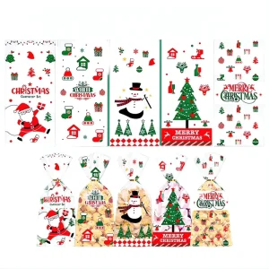OPP Printed Recyclable Gift Packaging Bags with UV Coating for Candy Biscuit & Dessert Drawstring Seal & Screen Printing
