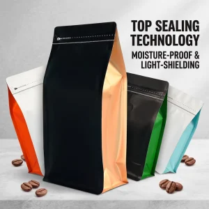 Oneway Exhaust Valve Coffee Bean Packaging Bag High Barrier PET AL PE Laminate Side Gusset Pouch 1kg Food Grade Customizable