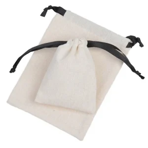 Organic Cotton Recyclable Drawstring Bag with Customizable Logo Graphic Design Reusable for Gift Packaging and Food Storage