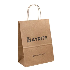 Own Logos Packaging Printed Food Personalised Brown Handles Packing Gift for Business Kraft Paper Shopping Bags With Logos