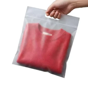 定制徽标印刷磨砂哑光PE塑料防水环保自封拉链包装袋，适用于服装、袜子、鞋子