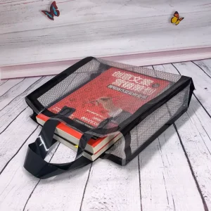 PE Mesh Plastic Tote Bags Model 21 for Garment Shops Clothing Gift Packaging with Printed Logos High End Boutique Style